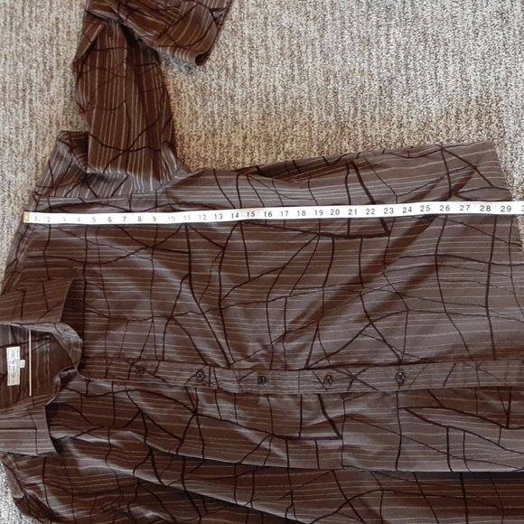 Eighty eight mens button down large brown gold velour stripe long sleeve XXL - Picture 9 of 11